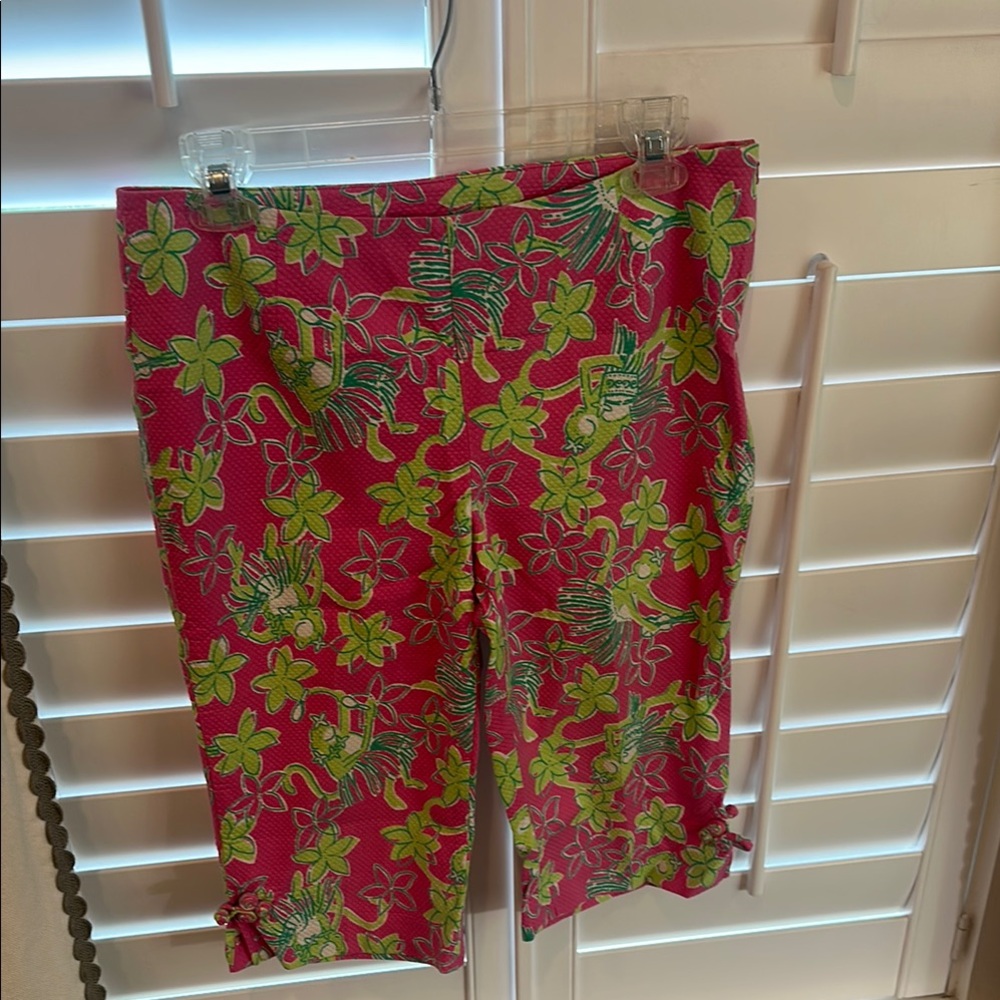 Lilly Pulitzer Pink and Green Floral Pants